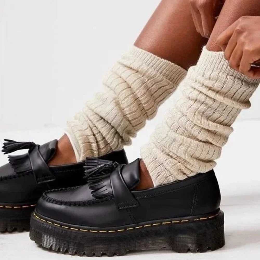 Dr. Martens Black Leather Platform Tassel Loafers - Picture 1 of 13